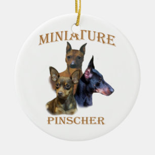 Miniatuur Pinscher-kerstversiering Keramisch Ornament