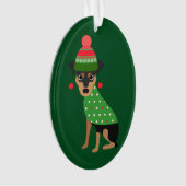 Miniatuur Pinscher-kerstversiering Ornament (voorkant)