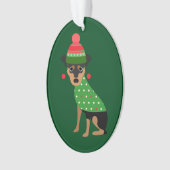 Miniatuur Pinscher-kerstversiering Ornament (voorkant)