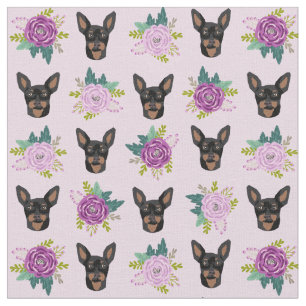 miniatuur pinscher lavender florals hond stof