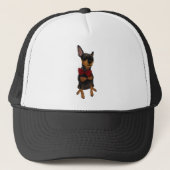 Miniatuur Pinscher (Min Pin) met Bow Trucker Pet (Voorkant)