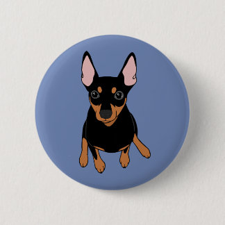 Miniatuur Pinscher Min Pin Standard Round Button