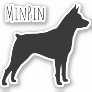 Miniatuur Pinscher MinPin Silhouette Vinyl Sticker