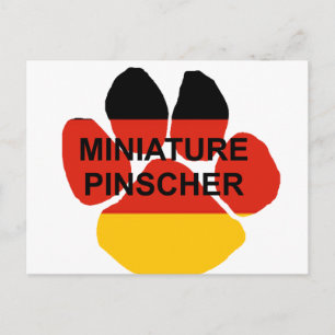 miniatuur pinscher name duitsland - flag paw briefkaart