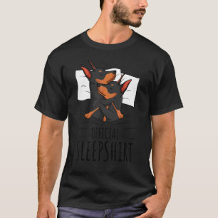 Miniatuur Pinscher Official Sleep Min Pin Dog T-shirt