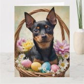 Miniatuur Pinscher Paaseieren Kaart (Voorkant)