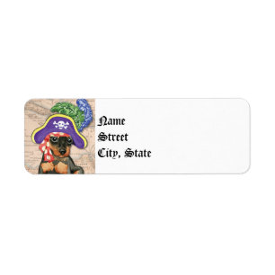 Miniatuur Pinscher Pirate Etiket