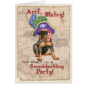 Miniatuur Pinscher Pirate Invitation