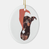 Miniatuur Pinscher Santa Hat Ornament (Rechts)