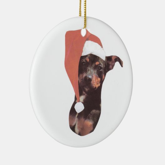 Miniatuur Pinscher Santa Hat Ornament (Rechts)