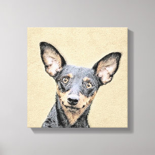 Miniatuur Pinscher-schilderkunst Canvas Afdruk