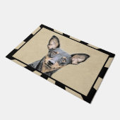 Miniatuur Pinscher-schilderkunst Deurmat (Schuin)
