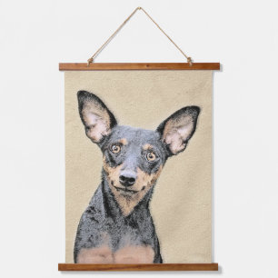 Miniatuur Pinscher-schilderkunst Hangend Wandkleed