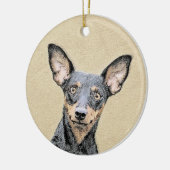 Miniatuur Pinscher-schilderkunst Keramisch Ornament (Links)