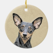 Miniatuur Pinscher-schilderkunst Keramisch Ornament (Achterkant)