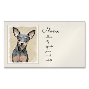 Miniatuur Pinscher-schilderkunst Magnetisch Visitekaartje
