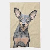 Miniatuur Pinscher-schilderkunst Theedoek (Verticaal)