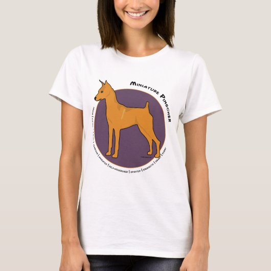Miniatuur Pinscher, Stag Red T-shirt (Voorkant)