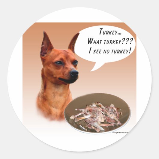 Miniatuur Pinscher Turkije Ronde Sticker (Voorkant)