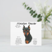 Miniatuur Pinscher (zwart/roest) Geschiedenisontwe Briefkaart (Staand voorkant)