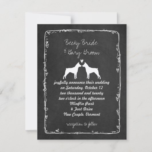 Miniatuur Pinschers Wedding Invitation Kaart (Voorkant)