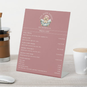 Miniatuur Poodle Hondenverzorging Prijslijst Bord Reclamebord Met Voetstuk