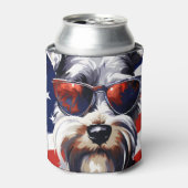 Miniatuur Schnauzer 4 juli Onafhankelijkheidsdag Blikjeskoeler (Blikje Voorkant)