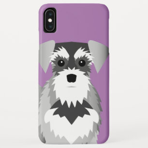 Miniatuur Schnauzer Aangepaste achtergrondkleur iPhone XS Max Hoesje