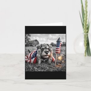 Miniatuur Schnauzer Amerikaanse Vlag 250 Jaar Kaart