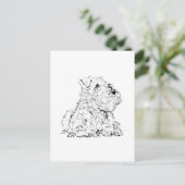 Miniatuur Schnauzer Ansichtkaart – Hondenillustrat Briefkaart (Staand voorkant)