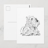 Miniatuur Schnauzer Ansichtkaart – Hondenillustrat Briefkaart (Voorkant / Achterkant)