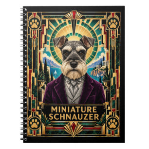 Miniatuur Schnauzer, Art Deco Hond Notitieboek