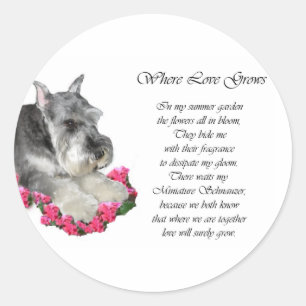 Miniatuur Schnauzer Art Gifts Ronde Sticker