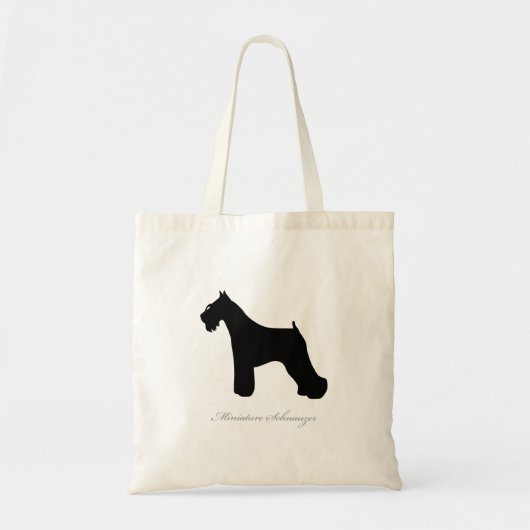 Miniatuur Schnauzer-Canvas tas (zwart silhouet) (Voorkant)