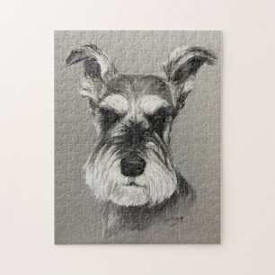 Miniatuur Schnauzer Dog Art Puzzle. Legpuzzel