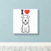 Miniatuur Schnauzer Dog Cartoon Canvas Afdruk (Insitu (Houten vloer))