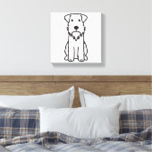 Miniatuur Schnauzer Dog Cartoon Canvas Afdruk (Insitu (Slaapkamer))