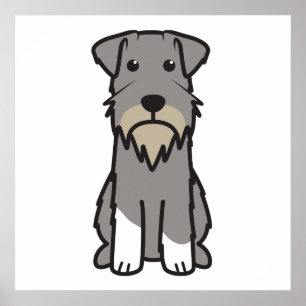 Miniatuur Schnauzer Dog Cartoon Poster