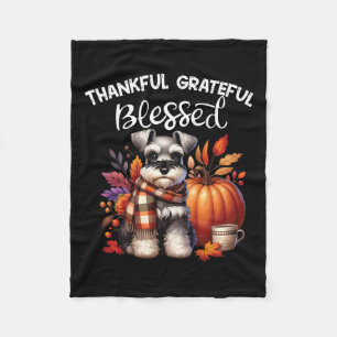 Miniatuur Schnauzer Dog Pumpkin Spice Happy Herfst Fleece Deken