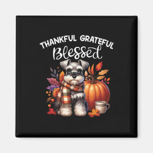 Miniatuur Schnauzer Dog Pumpkin Spice Happy Herfst Magneet