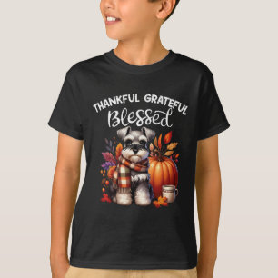 Miniatuur Schnauzer Dog Pumpkin Spice Happy Herfst T-shirt