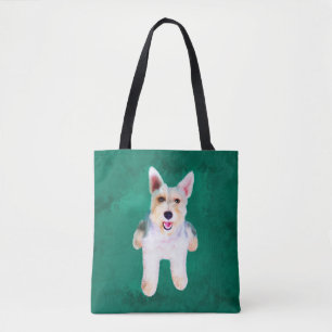 Miniatuur Schnauzer Dog Water Color Art Painting Tote Bag