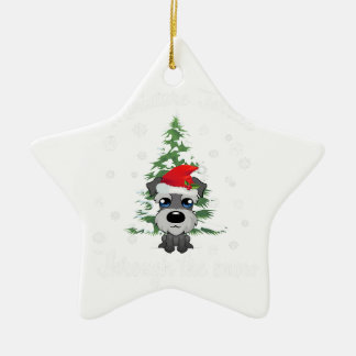 Miniatuur Schnauzer door sneeuw | Kersthond Keramisch Ornament