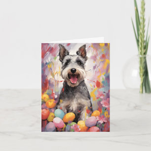 Miniatuur Schnauzer Gelukkig Pasen Kaart