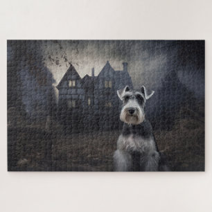 Miniatuur Schnauzer Halloween Griezelen Legpuzzel