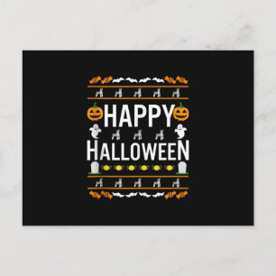 Miniatuur Schnauzer Halloween Lazy Ugly Costume Aankondigingskaart