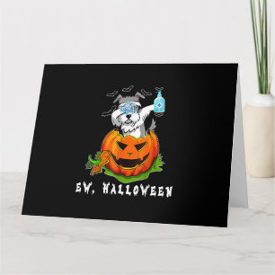 Miniatuur Schnauzer Halloween Pompoen Wassen Kaart