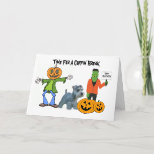 Miniatuur Schnauzer Halloween Wenskaart Kaart