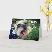 Miniatuur Schnauzer Happy 4 juli Kaart (Gele Bloem)