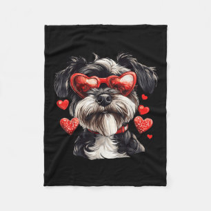 Miniatuur Schnauzer Heart Gles Valentijnsdag Dog Fleece Deken